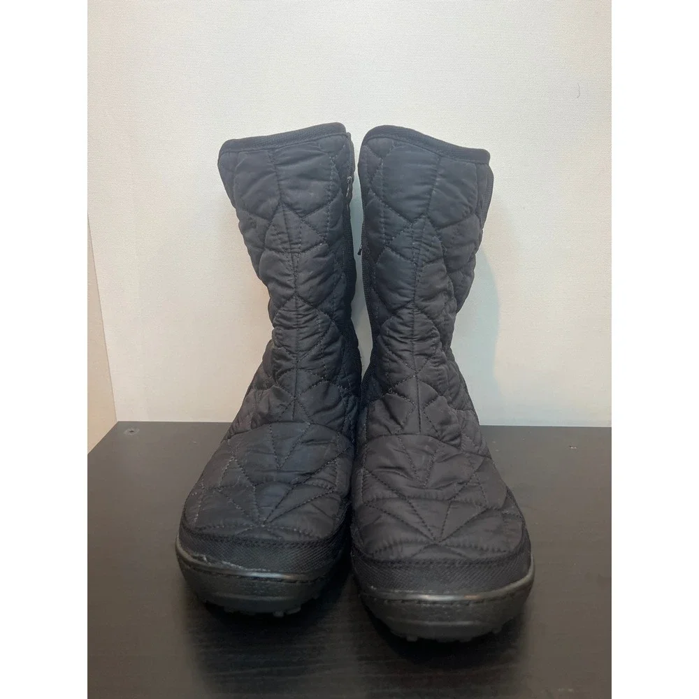 Columbia Minx Mid II Omni-Heat Winter‎ Boots Black Quilted Waterproof Size 8.5